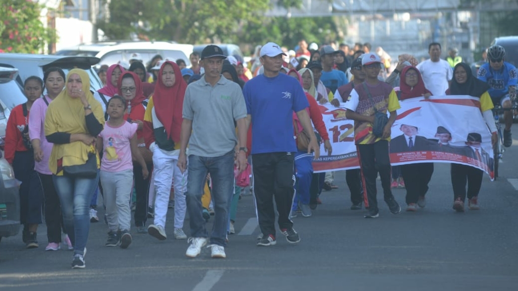 Ribuan Orang Hadiri Jalan Sehat Hari Jadi Gerindra ke 12 di Bandarlampung