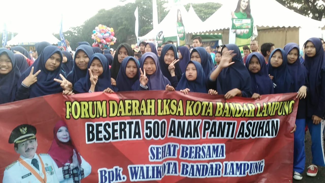 Ratusan Anak LKSA dan Panti Asuhan Ramaikan JSS Radar Lampung
