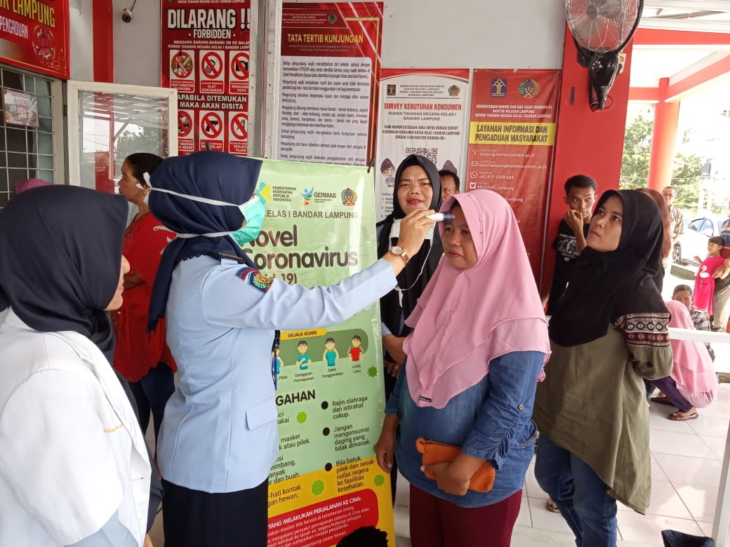 Rutan Bandarlampung Berlakukan Scan Suhu Tubuh Pengunjung Cegah Covid-19