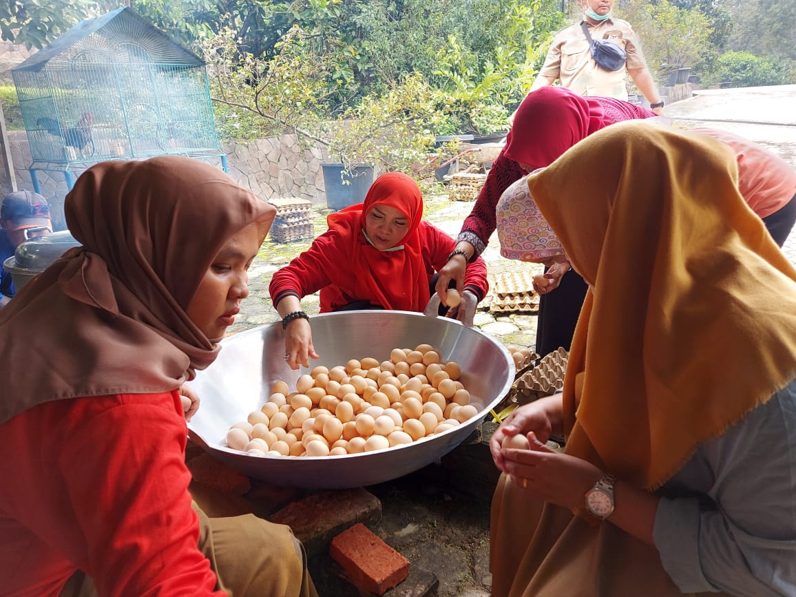 Peduli Kesehatan, TP PKK Kota Bandarlampung Bagikan Telur Rebus