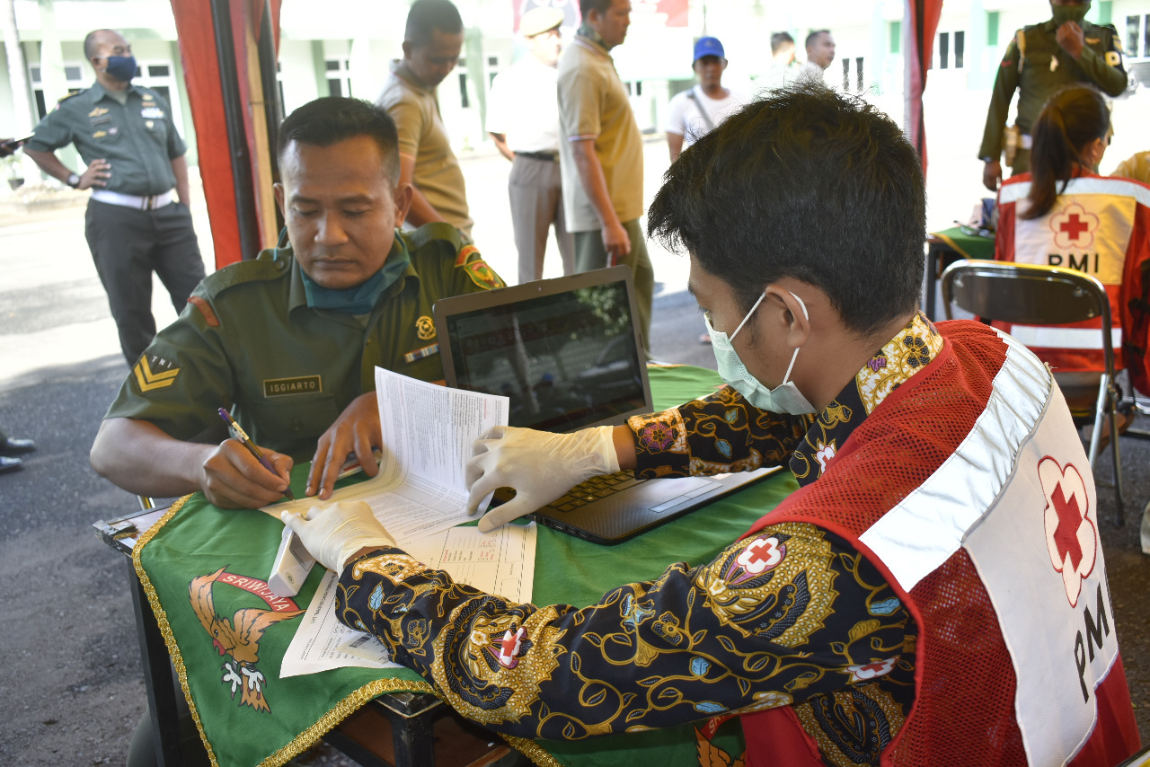 Korem 043/Gatam Gandeng PMI Lampung Atasi Kekurangan Persediaan Darah