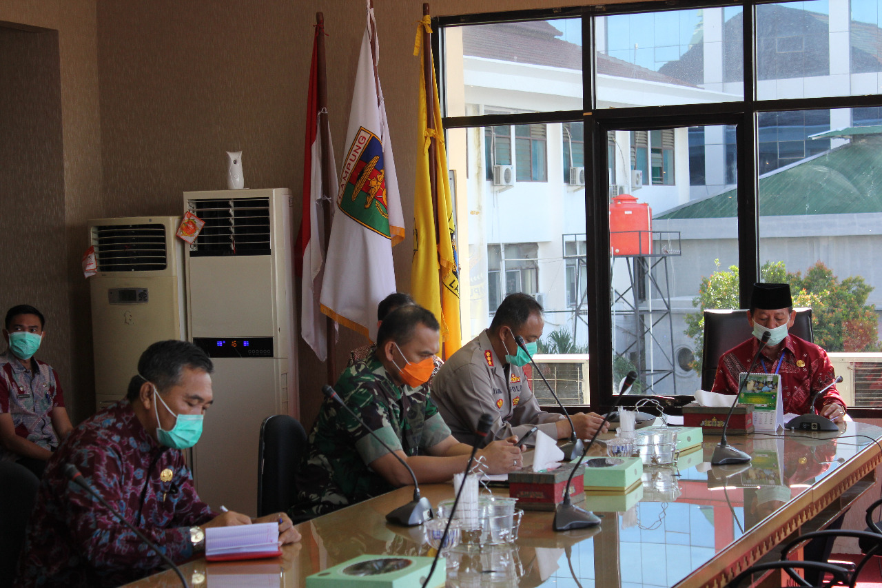 Dandim 0410/KBL Hadiri Video Conference Gubernur Lampung Bersama Wali Kota