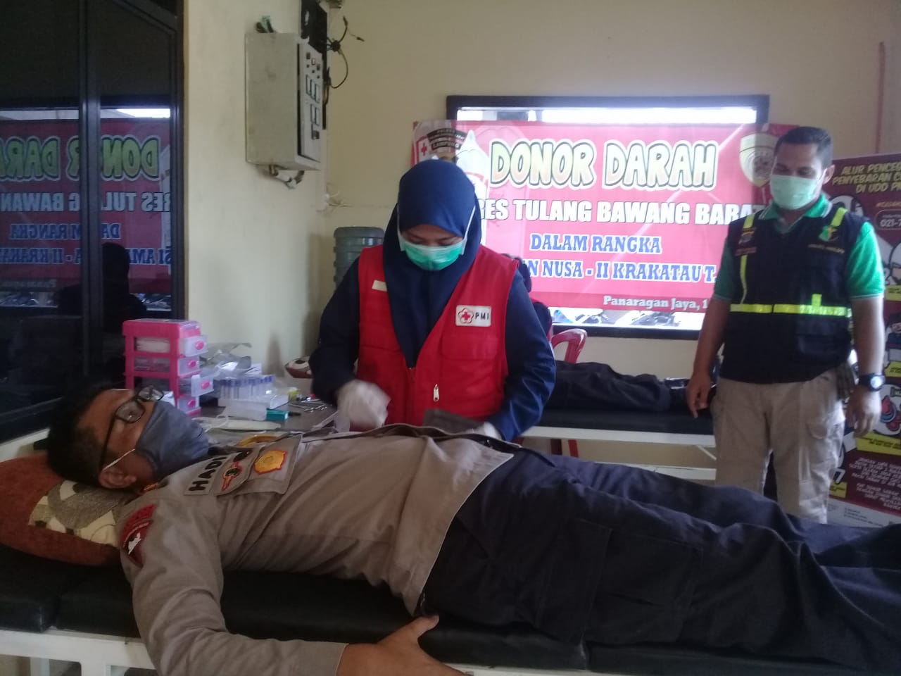 Aksi Kemanusiaan Lawan Covid-19, Kapolres Tubaba dan Anggota Donor Darah