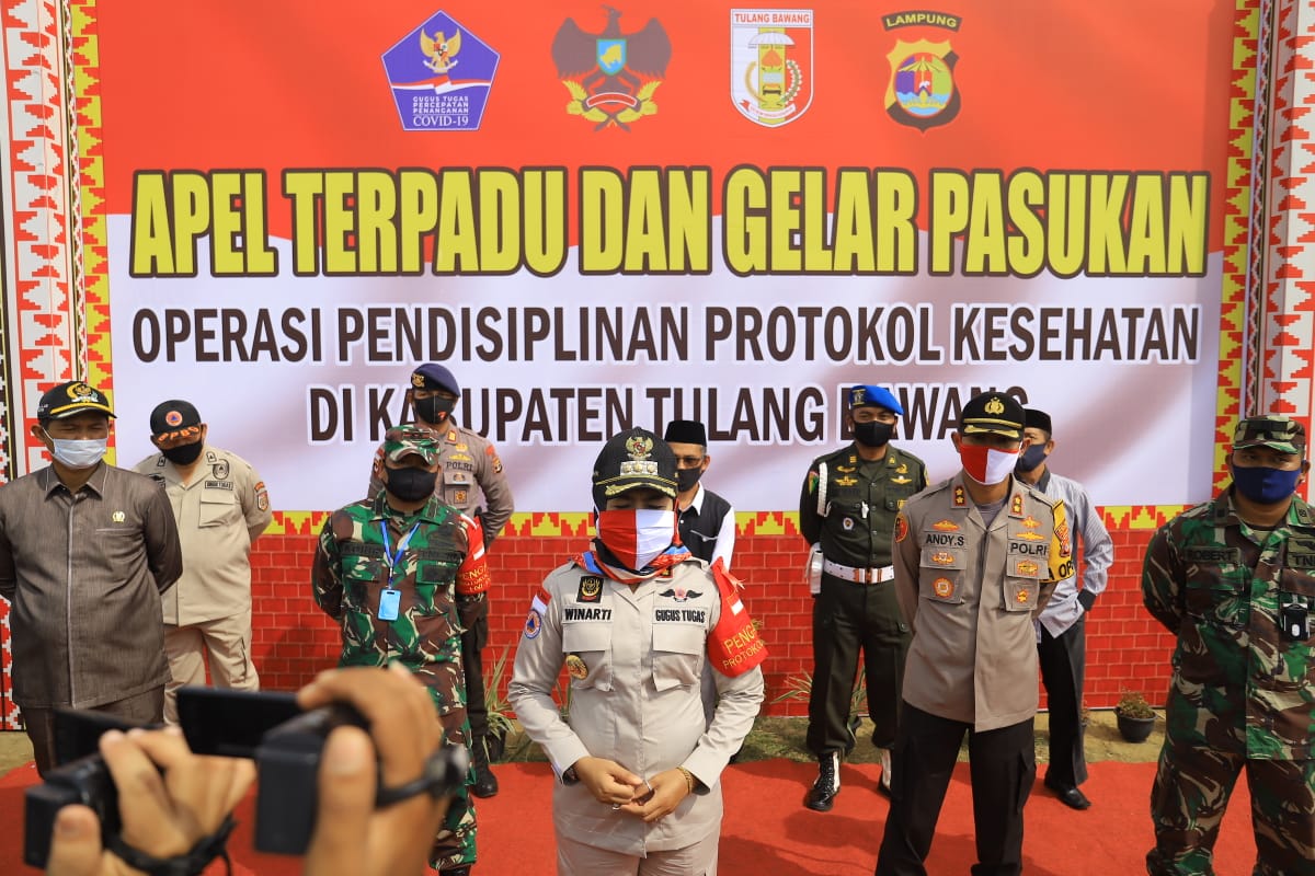 Mantapkan Persiapan Penerapan New Normal, Winarti Pimpin Apel Terpadu Gugus Tugas