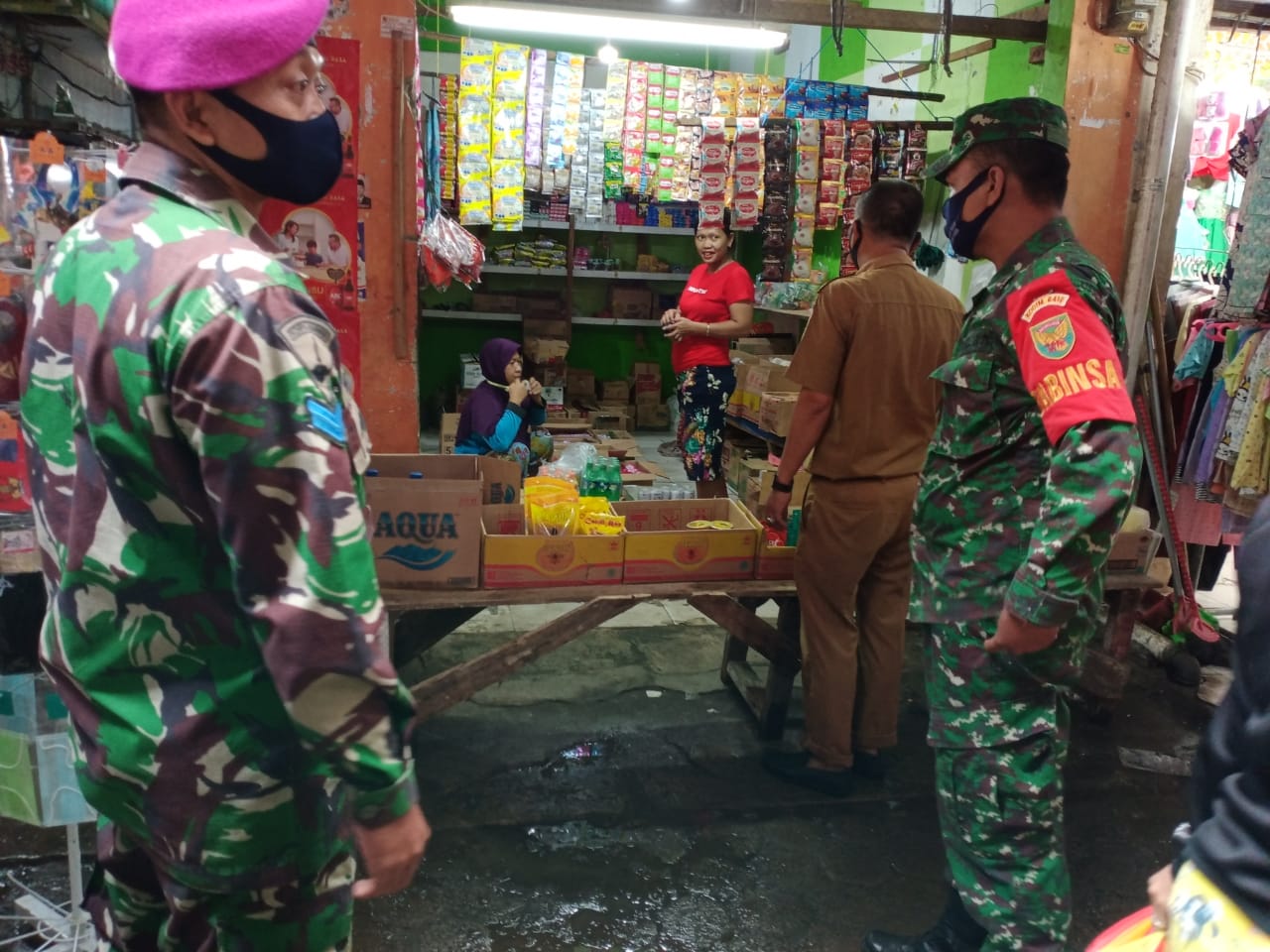 Kodim 0410/KBL dan Tim Gugus Tugas Covid-19 Kota Sisir Pasar Kangkung