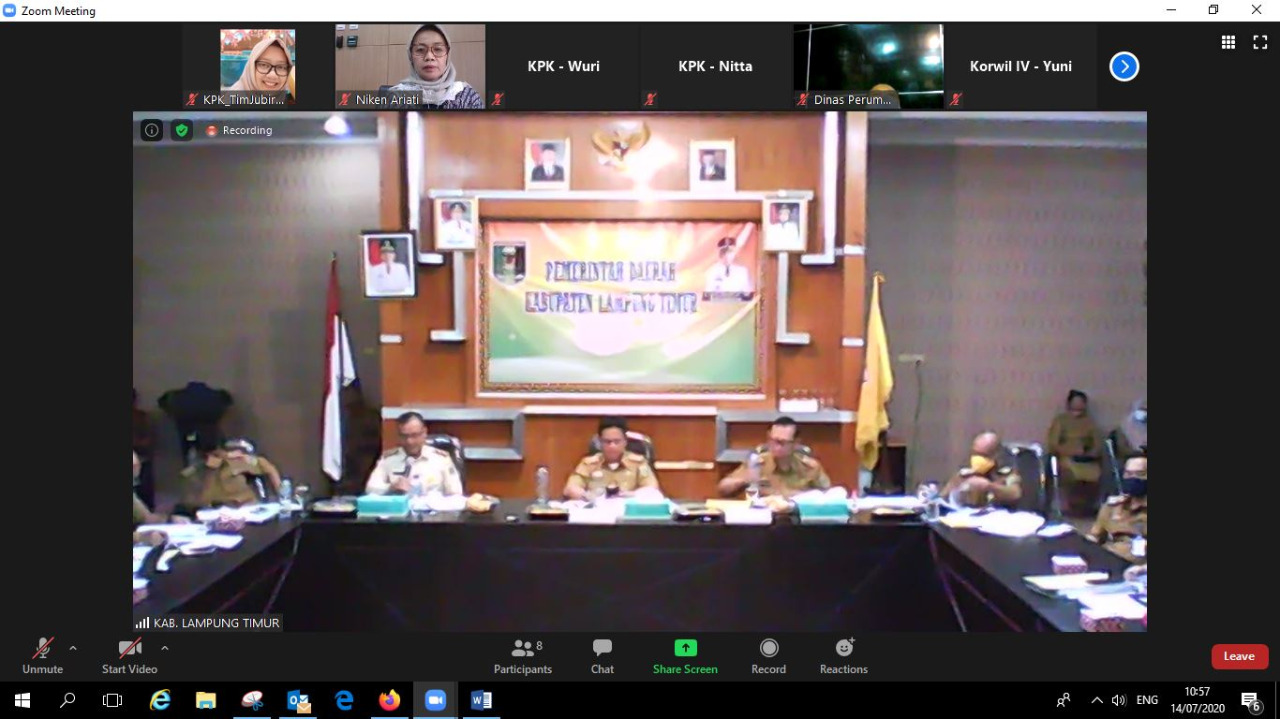 KPK Rakor dengan Pemprov Lampung, Evaluasi Program Pencegahan Korupsi