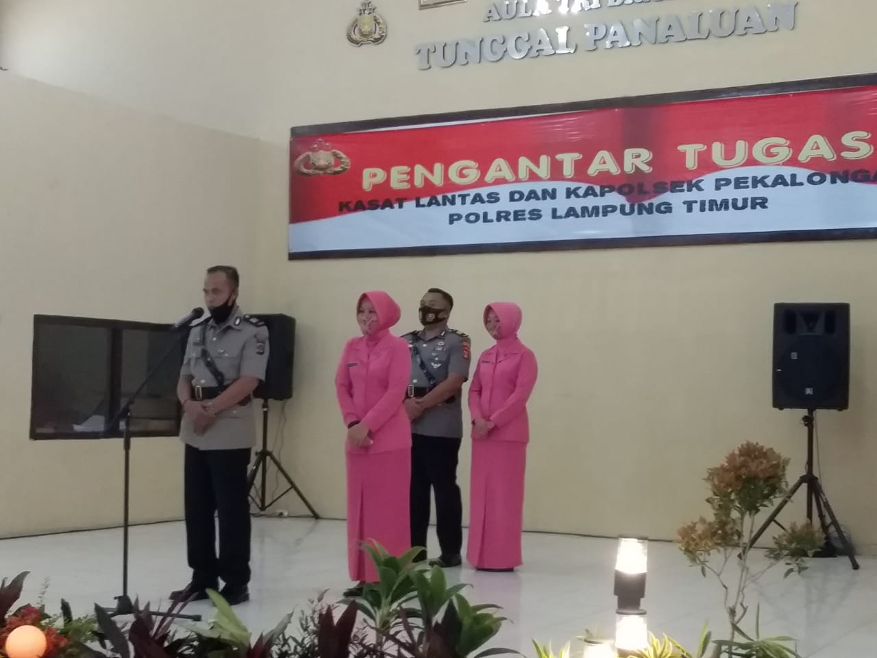 Dua Perwira Polres Lamtim Serah Terima Jabatan