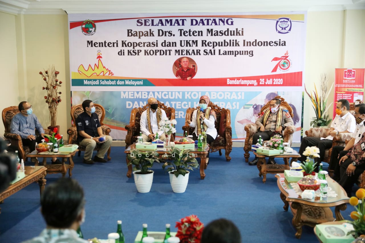 Menteri Koperasi UKM Dorong Lampung Kembangkan Koperasi Pangan