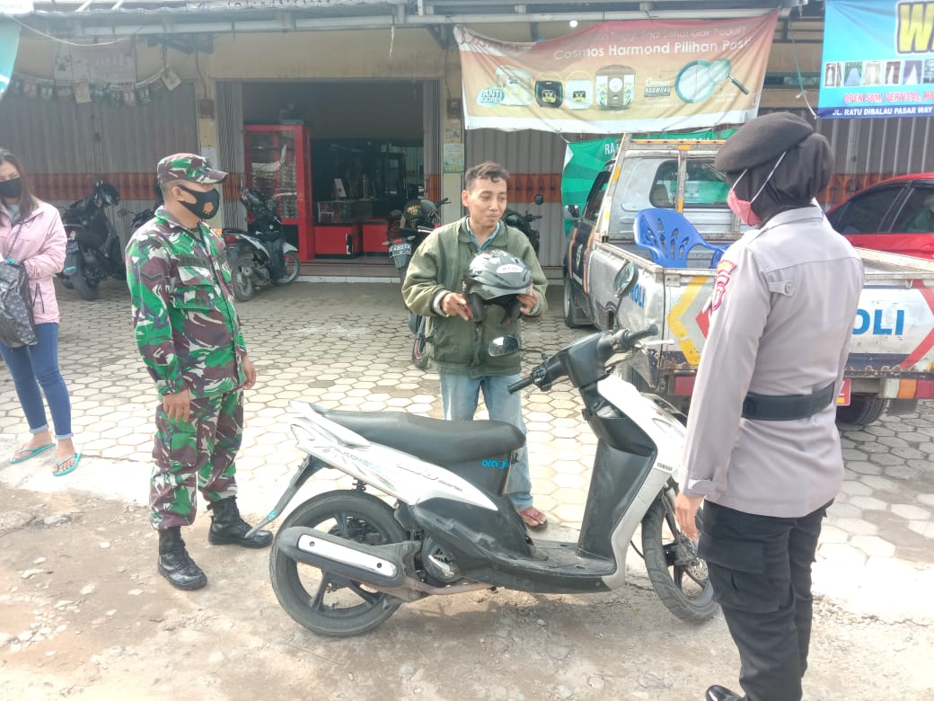 Kodim 0410/KBL Bersama Gugus Patroli Protokol Kesehatan