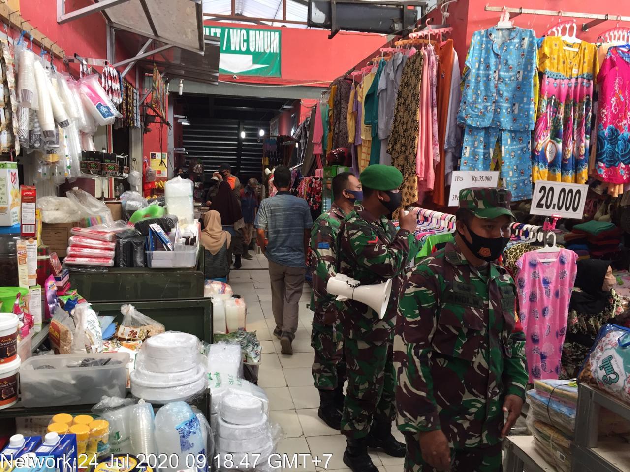 Pasar Tugu di Sisir Kodim 0410/KBL Bersama Gugus Tugas Covid19