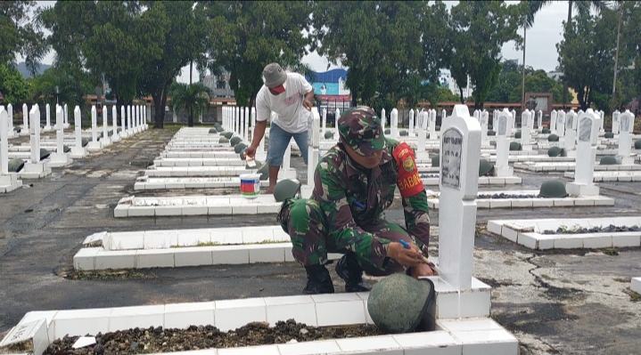 Koramil 410-06/KDT Lakukan Pembersihan dan Pengecekan TMP