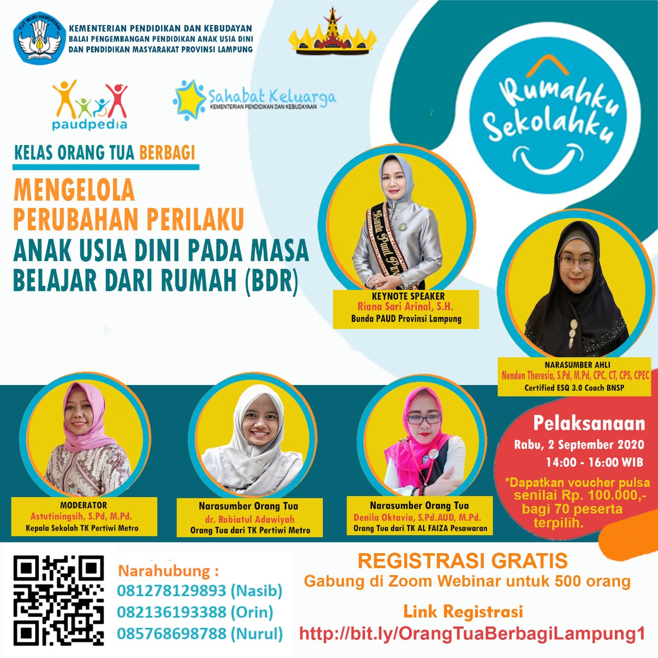 BP PAUD Dikmas Lampung Gelar Webinar Kelas Orangtua Berbagi