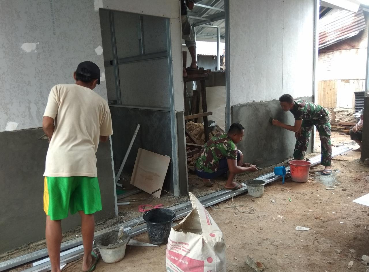 TMMD ke-109 Kodim 0410/KBL Pembangunan Bedah Rumah Milik Warga Terus Dilakukan