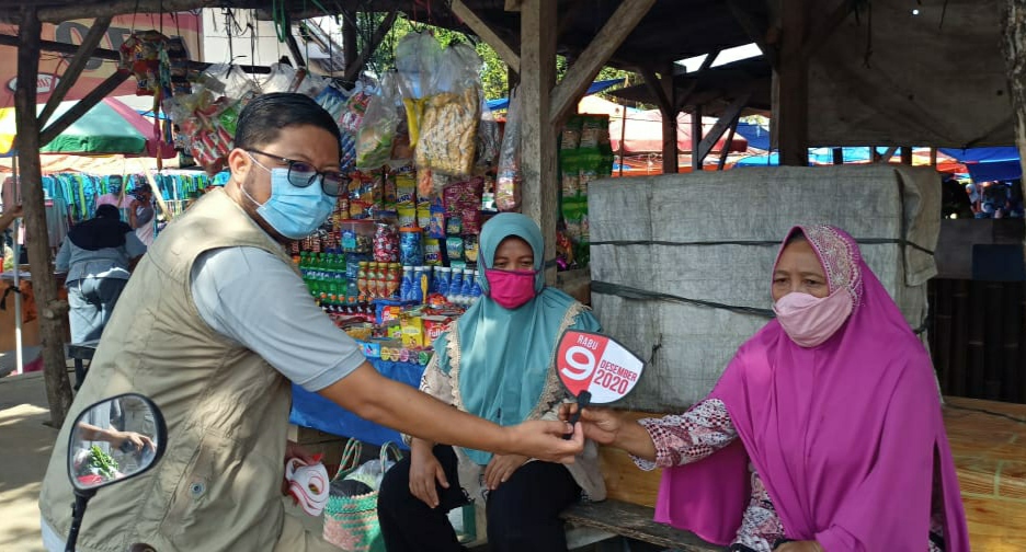 Tingkatkan Partisipasi Pemilih, KPU Waykanan Gerebek Pasar Banjit