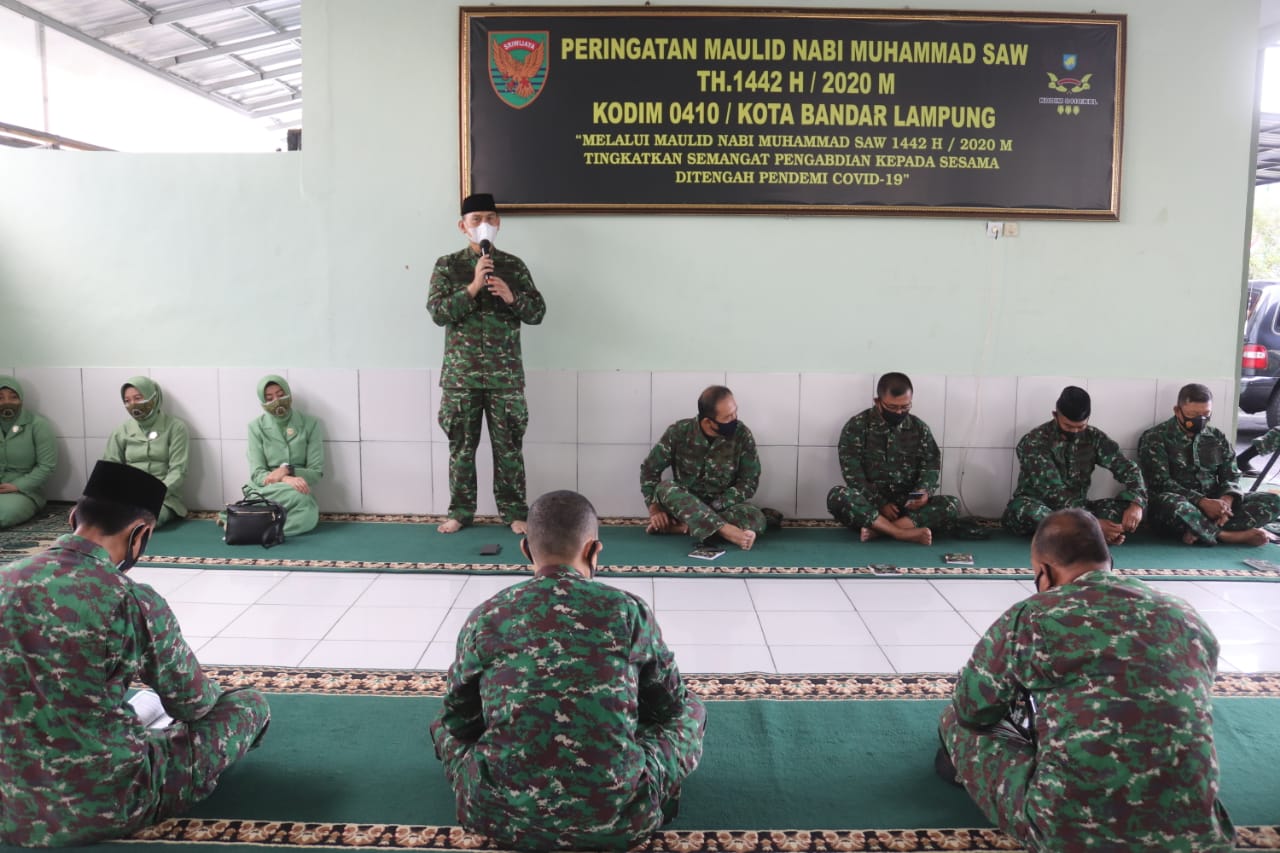 Peringatan Maulid Nabi Muhammad SAW oleh Kodim 0410/KBL