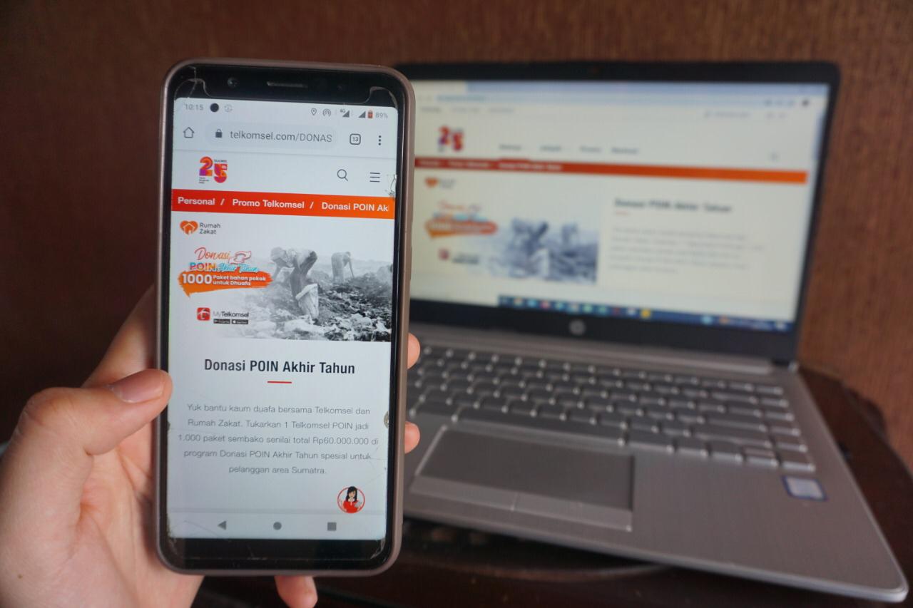 Program Donasi POIN Akhir Tahun, Telkomsel Ajak Pelanggan Donasi 1.000 Paket Sembako Bagi Dhuafa di Sumatera