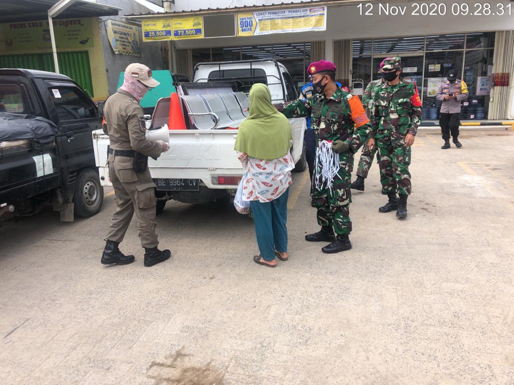 Bersama Gugus Tugas, Kodim 0410/KBL Terus Lakukan Imbauan ke Masyarakat untuk Patuh Prokes