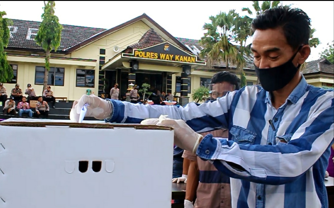 Polres Waykanan Gelar Simulasi Pengamanan TPS