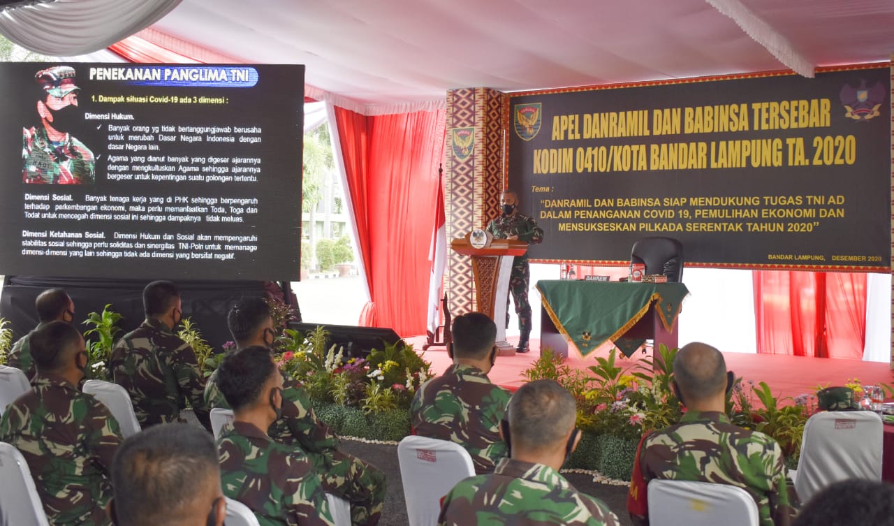 Apel Danramil dan Babinsa Diberi Arahan oleh Danrem 043/Gatam