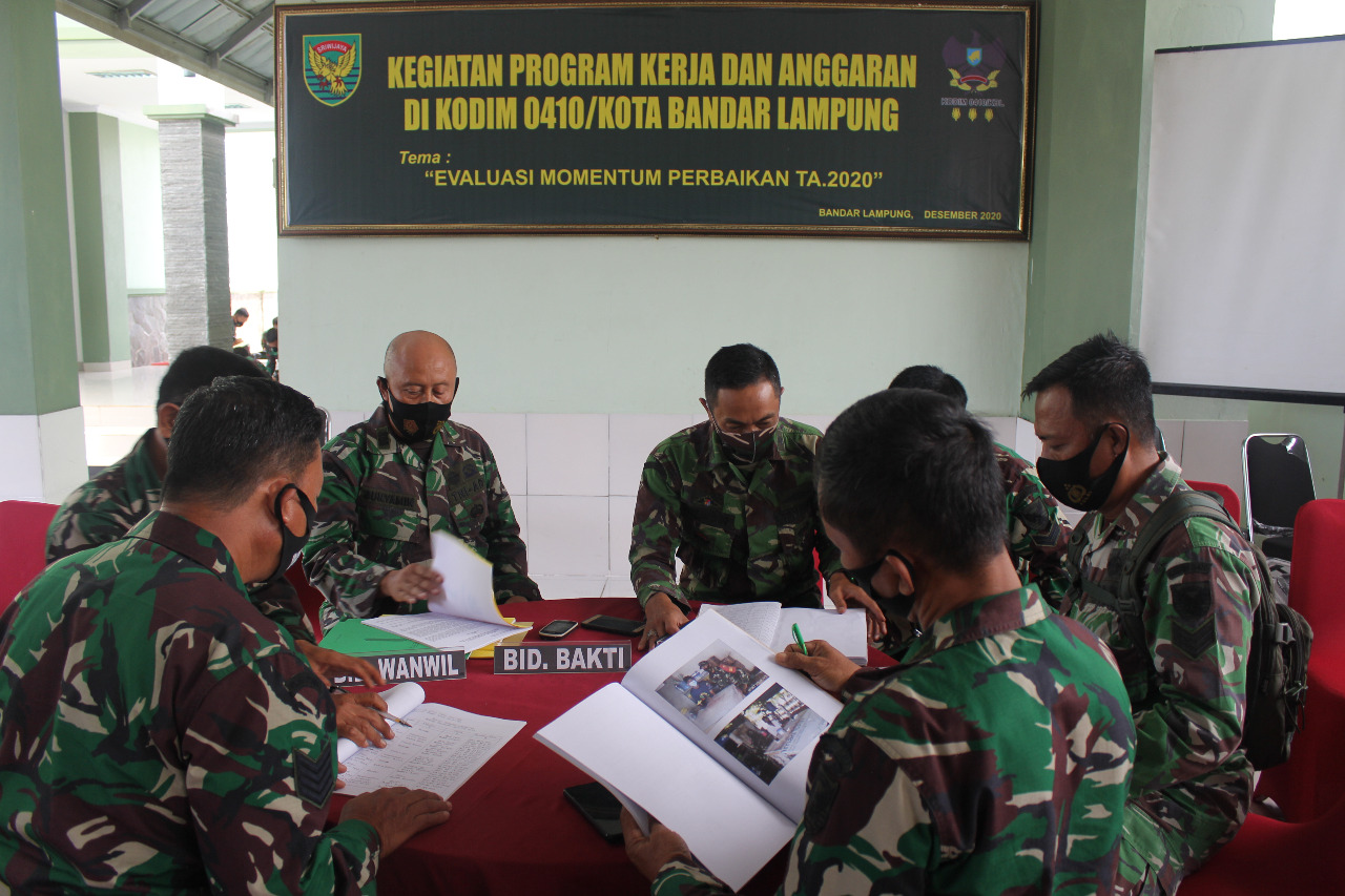 Pasiter Kodim 0410/KBL Evaluasi Program Kerja