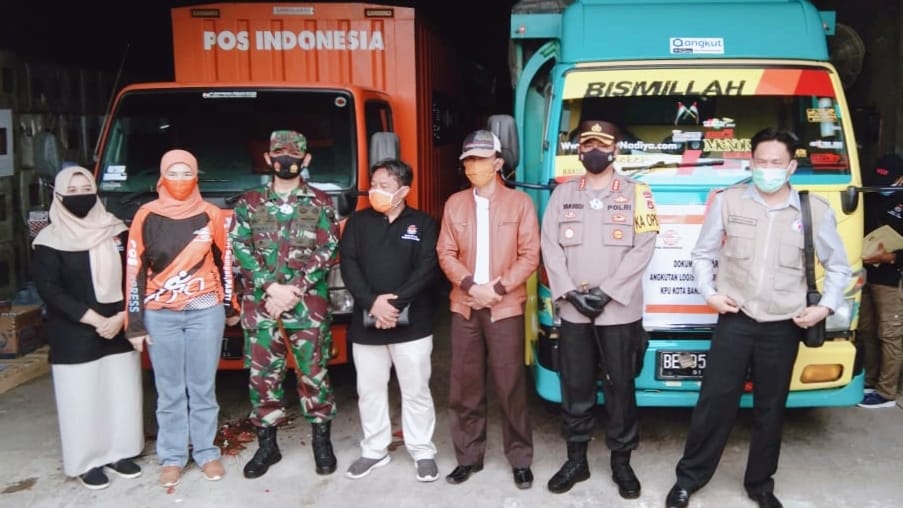 Dandim 0410/KBL Hadiri Pelepasan Armada Logistik KPU