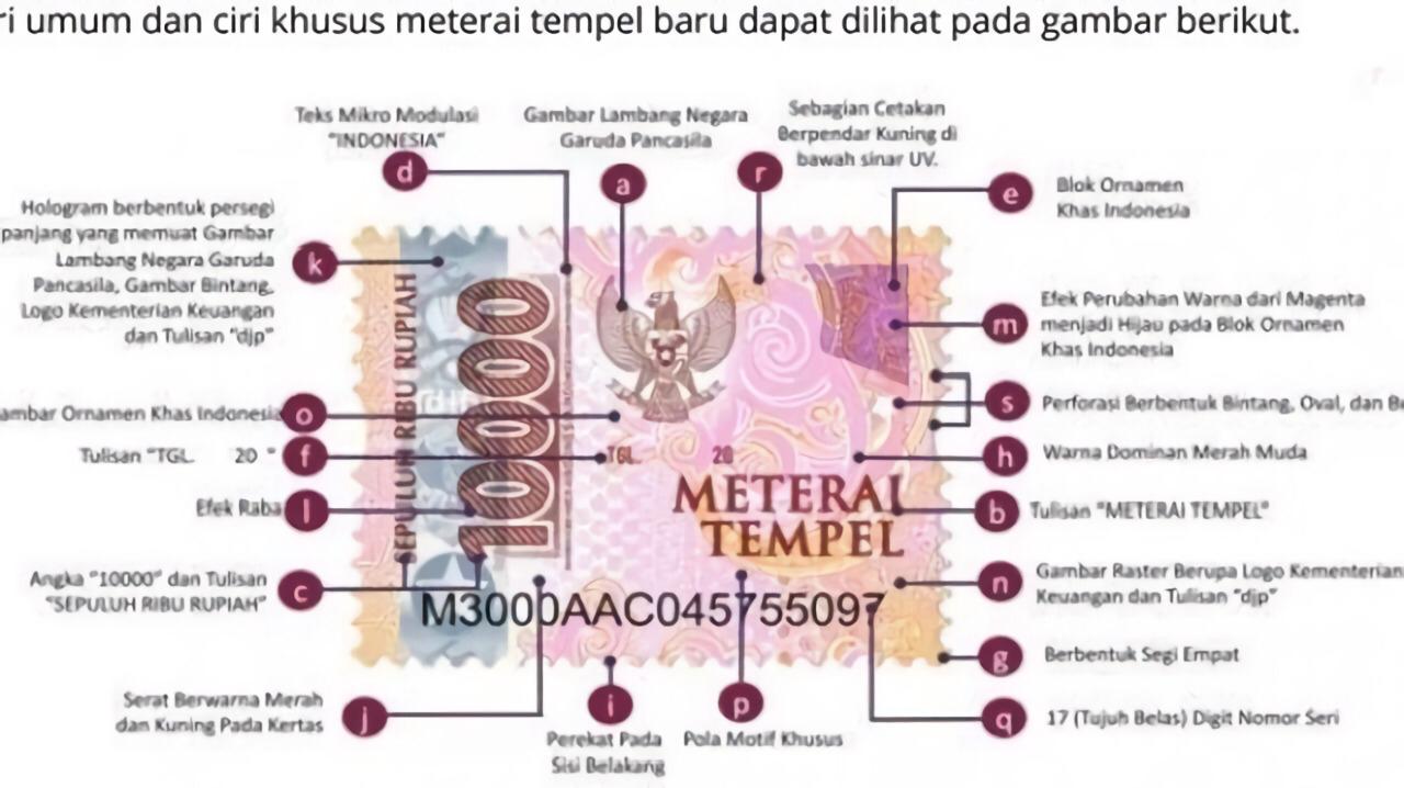 Meterai Baru Sudah ada di Kantor Pos, Begini Mekanisme Penggunaannya