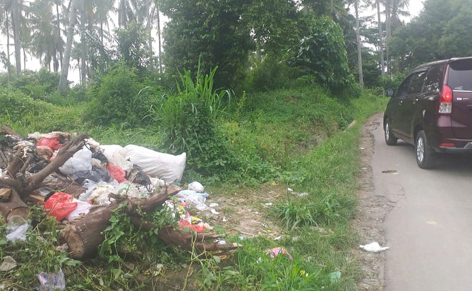 Tak Ada TPS, Sampah Berserakan di Jalan Nusantara