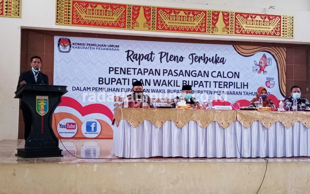 Dendi-Marzuki Ditetapkan Sebagai Bupati-Wakil Bupati Pesawaran Terpilih