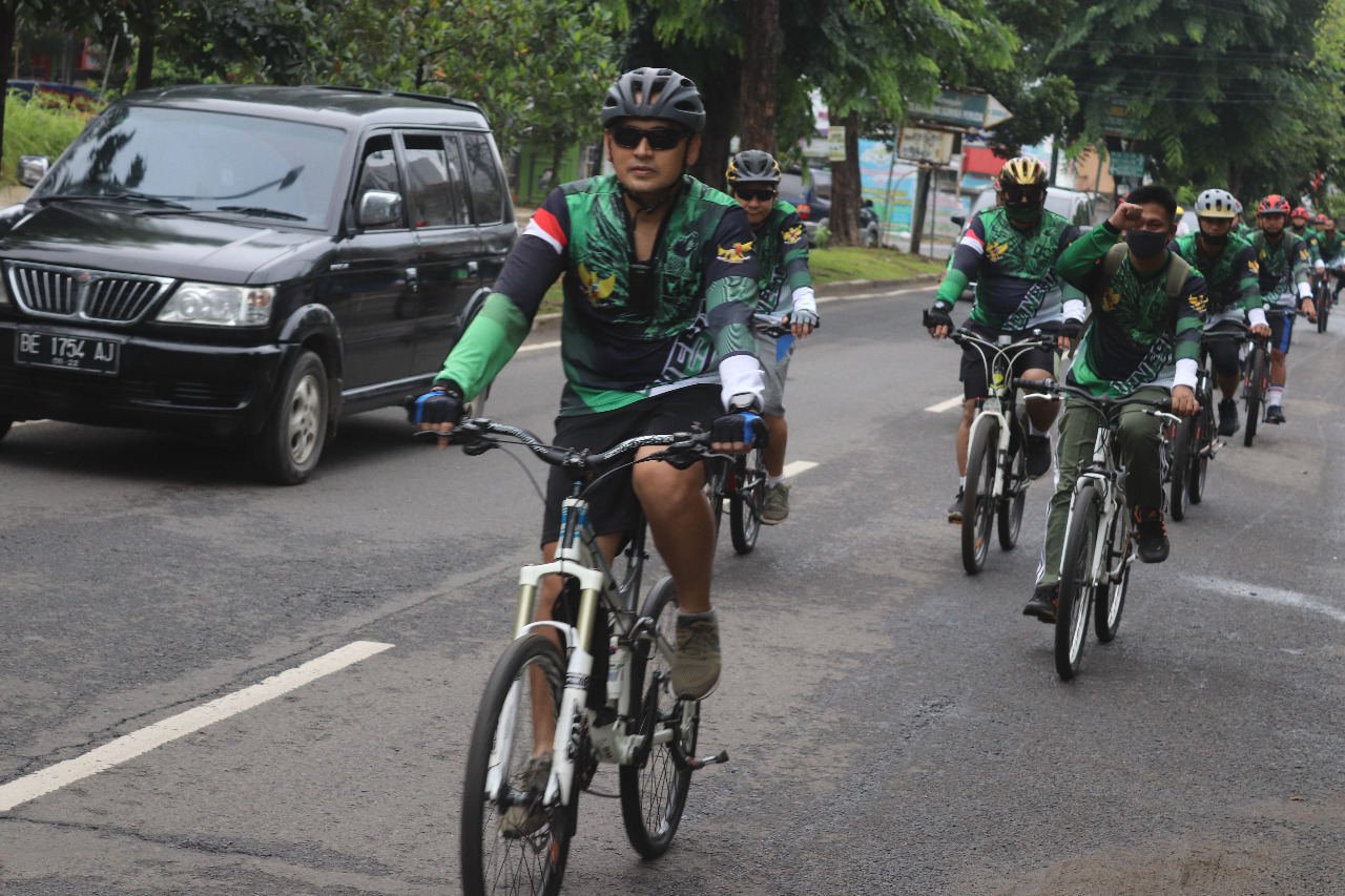 Jaga Kebugaran, Dandim 0410/KBL Ajak Jajaran Olahraga Sepeda