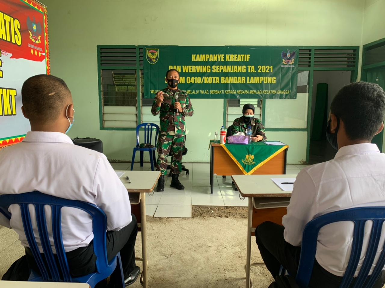 Koramil TKT Kodim 0410/KBL Menggelar Kegiatan Sosialisasi Penerimaan Tamtama