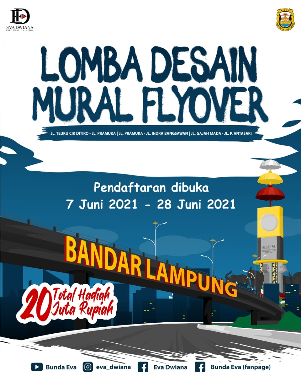 HUT ke-339, Pemkot Bandarlampung Gelar Lomba Desain Mural Flyover