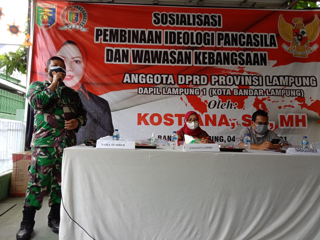 Danramil Kedaton Kodim 0410/KBL Berikan Materi Idiologi Pancasila