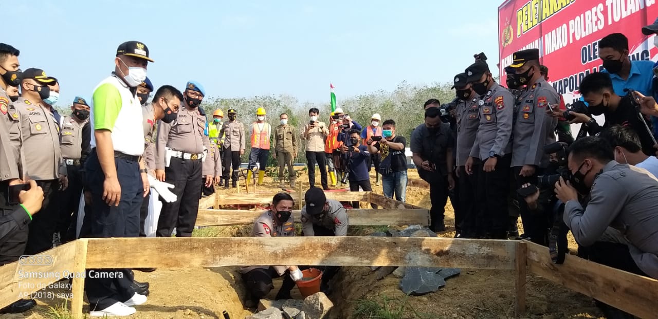 Peletakan Batu Pertama Mako Polres, Kapolda Apresiasi Bupati Tubaba