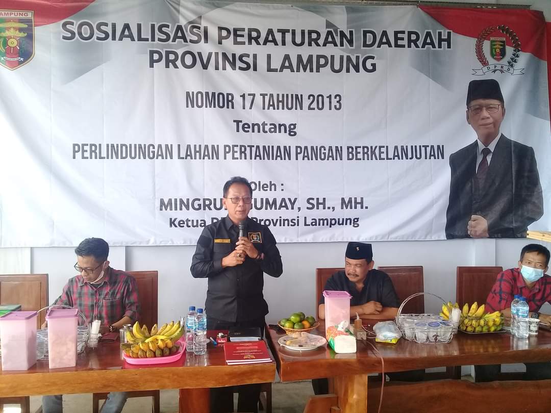 Ketua DPRD Lampung Mingrum Gumay Sosper Perlindungan Lahan Pertanian Pengan Berkelanjutan.