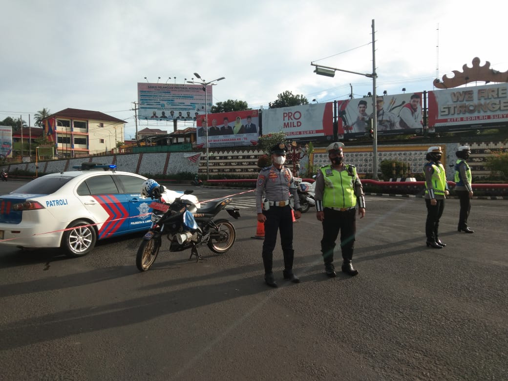 Penerapan PPKM Darurat, Sejumlah Ruas Jalan di Bandarlampung Ditutup