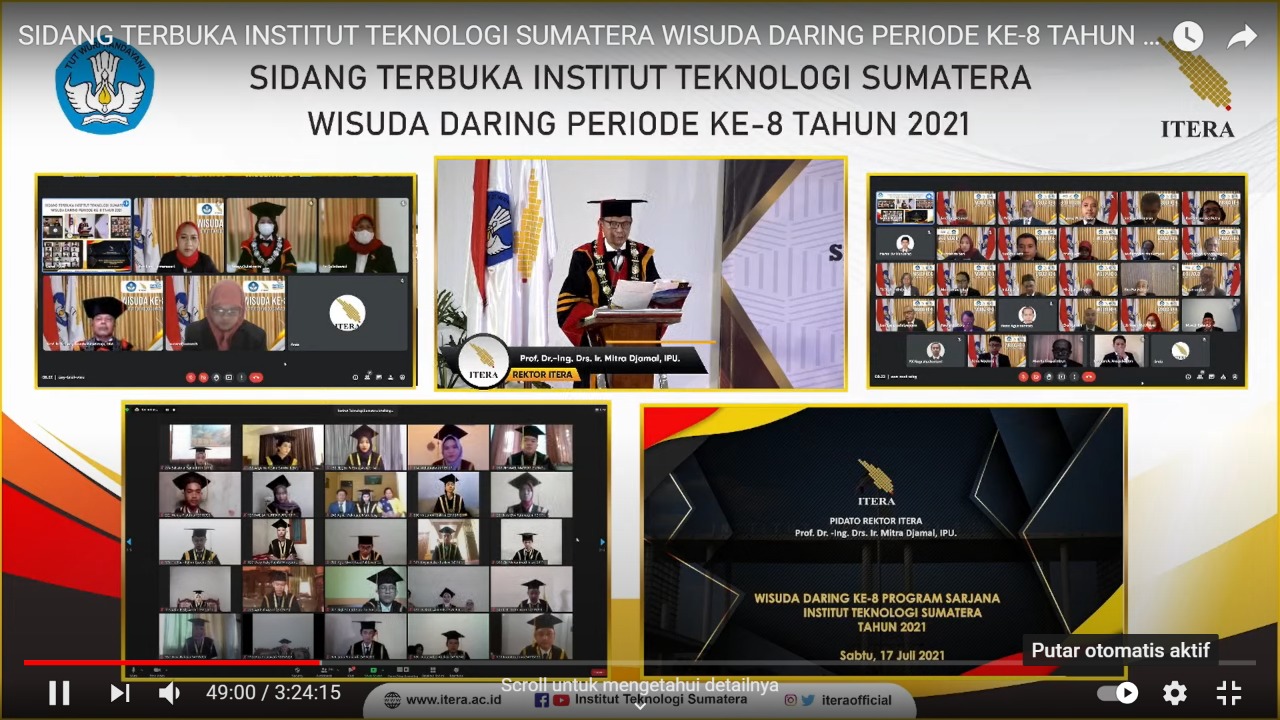 ITERA Wisuda 292 Lulusan Sarjana Secara Daring