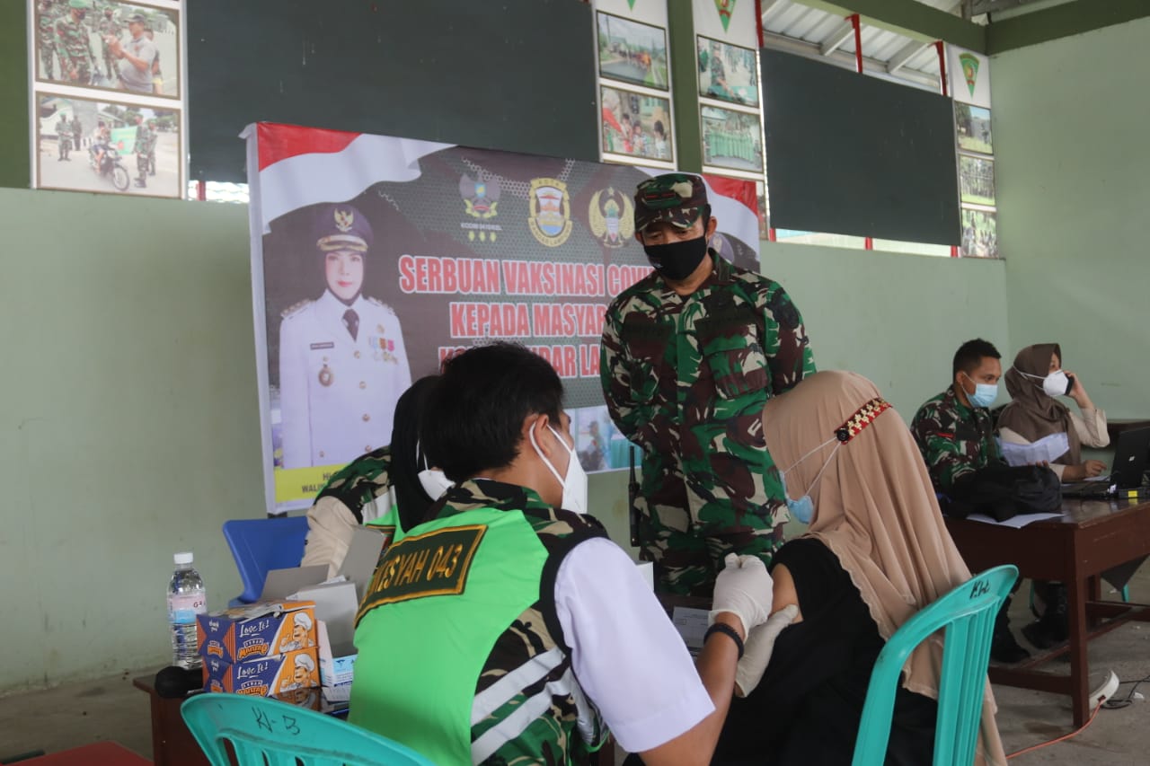 Kodim 0410/KBL Terus Laksanakan Kegiatan Vaksinasi Massal