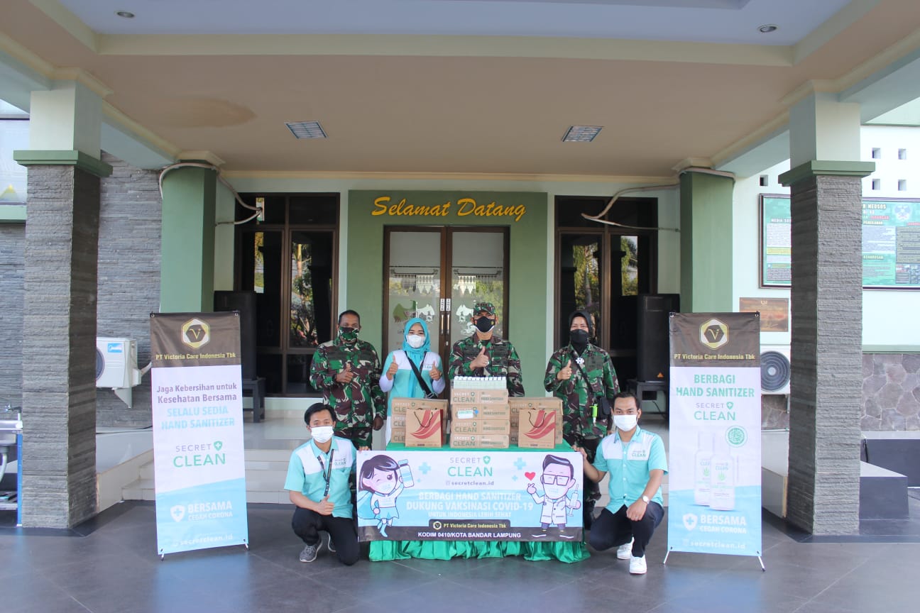 Dandim 0410/KBL Terima Ribuan Bantuan Handsanitizer