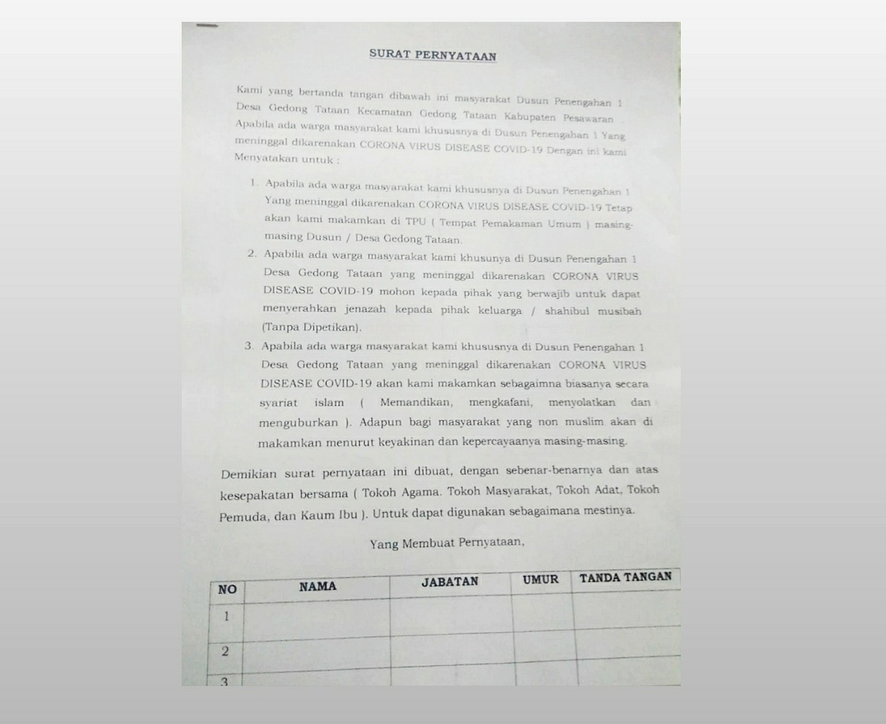 Pro Kontra, Soal Surat Edaran Kades Terkait Penanganan Jenazah Pasien Covid-19