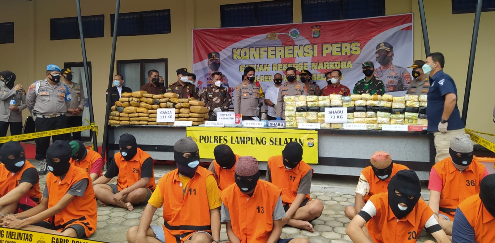 Polda Lampung Musnahkan Puluhan Kilogram Sabu dan Ribuan Pil Ekstasi