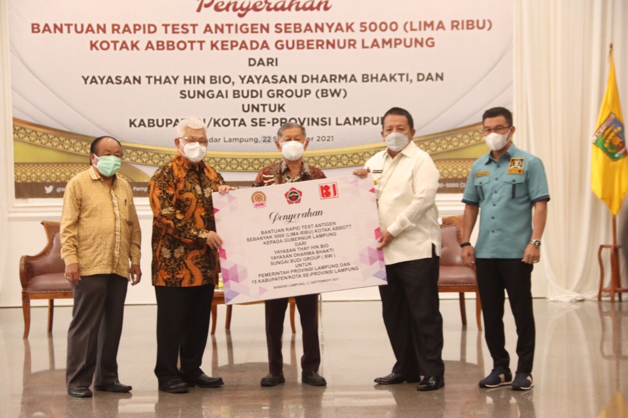 Pemprov Lampung Terima 5.000 Kotak Alat Antigen Senilai Rp10 Miliar