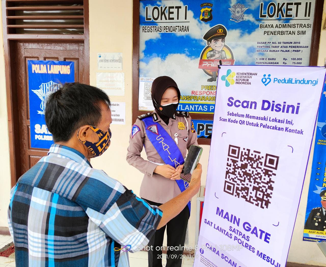 Masuk Polres Mesuji, Wajib Gunakan Aplikasi Peduli Lindungi