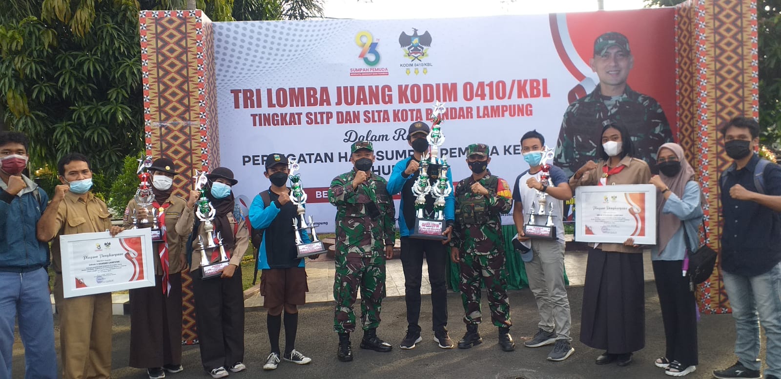 Pelajar Binaan Koramil 410-01/Panjang Sabet Juara Umum di Ajang Tri Lomba Juang Kodim 0410/KBL