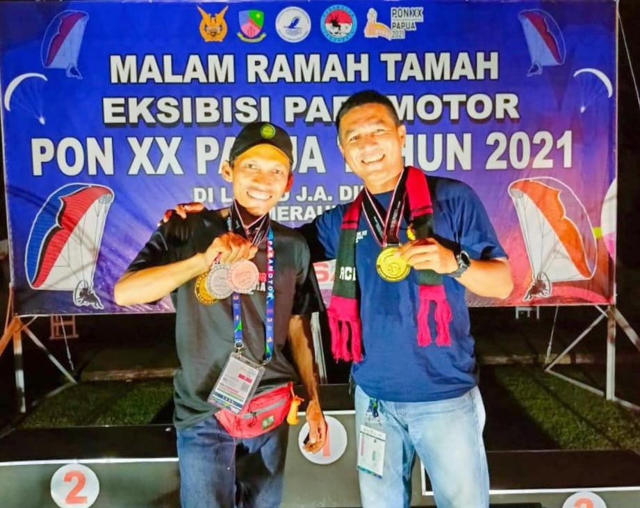 Atlet Binaan Lanud Pangeran M. Bun Yamin Sabet Emas Paramotor di PON XX Papua