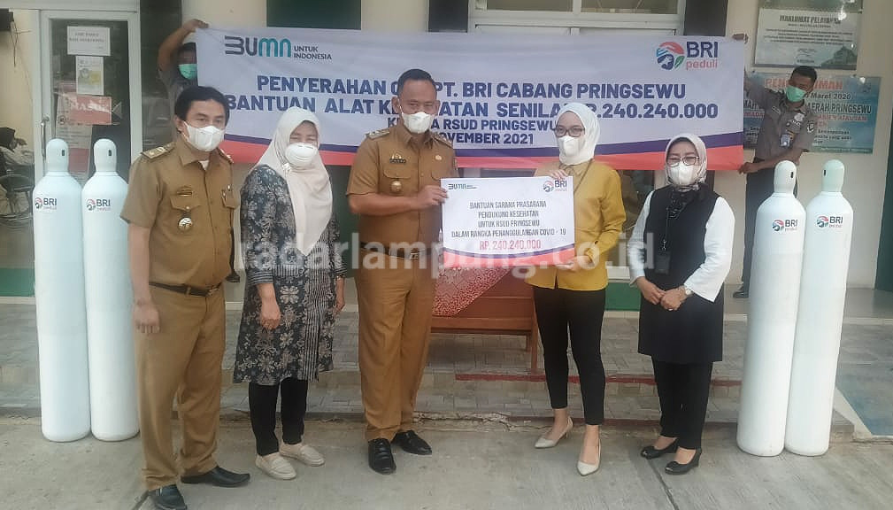 BRI Cabang Pringsewu Bantu Oksigen untuk RSUD