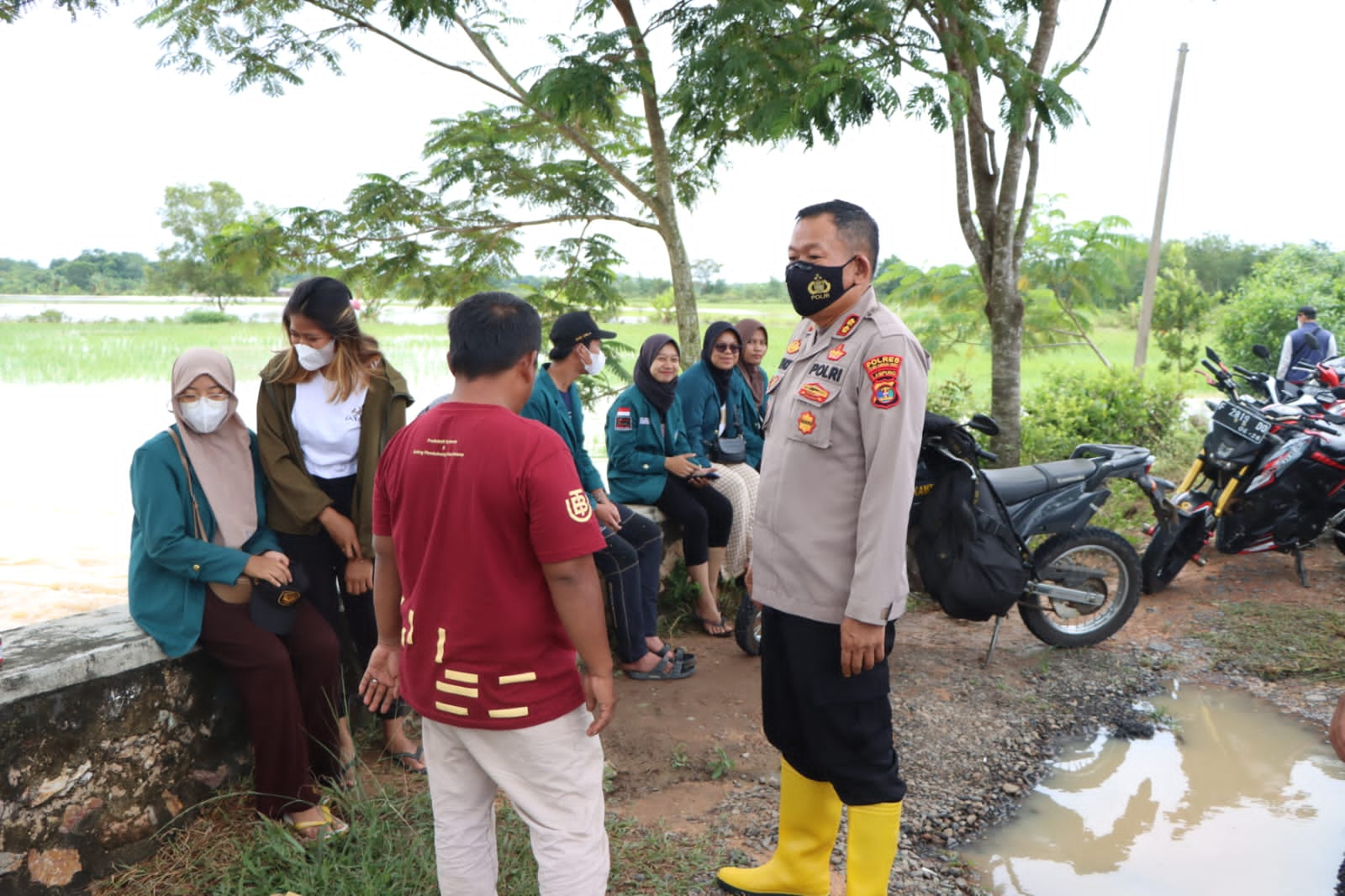 Kapolres Tubaba Cek Banjir di Tiyuh Gedung Ratu